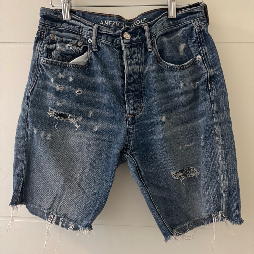 American Eagle Outfitters Distressed Jean Shorts - Picture 2 of 9